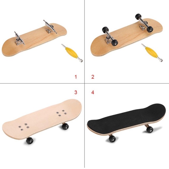 Fingerboard Skateboard, 1Pc Maple Wooden+Alloy Fingerboard Finger Skateboards wi - Picture 3 of 6